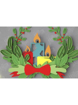 Σετ των 2 Intra απο ξύλο plywood 3mm-4mm πάχος - Χριστουγεννιάτικο στεφάνι | Διακόσμηση βεράντας | Αργία Δίασταση 15x15 cm INTRAFABR-109025618