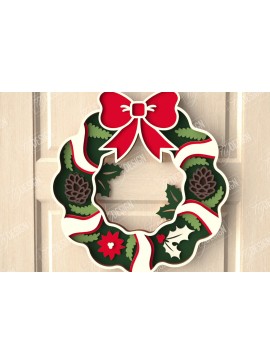 Σετ των 2 Intra απο ξύλο plywood 3mm-4mm πάχος - Χριστουγεννιάτικο στεφάνι|Διακόσμηση βεράντας|Στεφάνι πόρτας Δίασταση 15x15 cm INTRAFABR-111360677