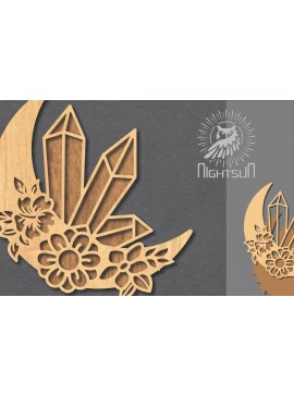 Σετ των 2 Intra απο ξύλο plywood 3mm-4mm πάχος - Διακόσμηση Chrystal Moon Cut Laser 3 Δίασταση 20x20 cm INTRAFABR-122555857