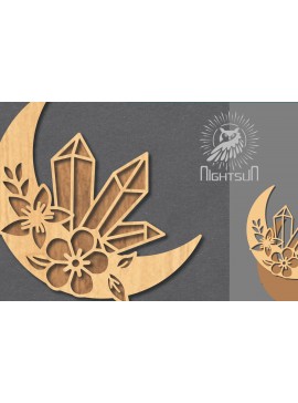 Σετ των 2 Intra απο ξύλο plywood 3mm-4mm πάχος - Διακόσμηση Chrystal Moon Cut Laser 6 Δίασταση 20x20 cm INTRAFABR-122556017