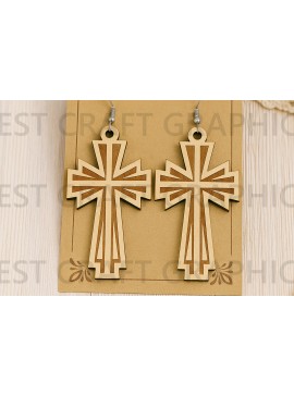 Σετ των 3 Intra απο ξύλο plywood 3mm-4mm πάχος - Εκκλησιαστικά Σκουλαρίκια – Χρόνος Λατρείας  Δίασταση 3x3 cm INTRAFABR-124957724