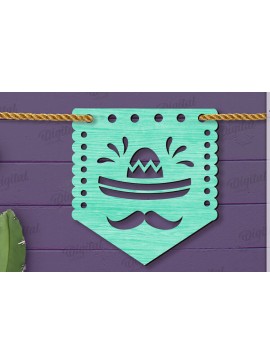 Intra απο ξύλο plywood 3mm-4mm πάχος - Cinco De Mayo Banner Laser Cut Δίασταση 30x20 cm INTRAFABR-118735256