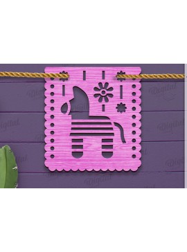 Σετ των 2 Intra απο ξύλο plywood 3mm-4mm πάχος - Cinco De Mayo Banner Laser Cut Δίασταση 30x20 cm INTRAFABR-118735088