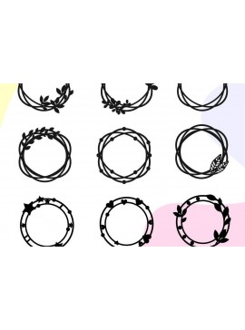 Σετ των 2 Intra απο ξύλο plywood 3mm-4mm πάχος - Κύκλος Πλαίσιο  Πακέτο , Πλαίσιο Φύλλων Δίασταση 20x25 cm INTRAFABR-32917775