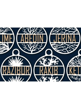 Σετ των 2 Intra απο ξύλο plywood 3mm-4mm πάχος - Πακέτο  Sign Sign Name Circle Cut Laser Cut Δίασταση 30x20 cm INTRAFABR-68192333