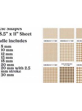 Σετ των 3 Intra απο ξύλο plywood 3mm-4mm πάχος - Χαλκομανίες Circle Template , 8 mm - 30 mm Δίασταση 7x9 cm INTRAFABR-74317247