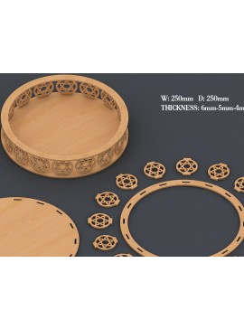 Σετ των 2 Intra απο ξύλο plywood 3mm-4mm πάχος - Σχέδια κοπής με λέιζερ διάνυσμα κυκλικού δίσκου Δίασταση 30x20 cm INTRAFABR-40163326