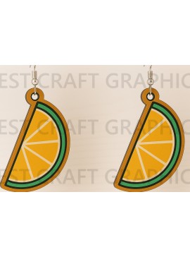 Σετ των 3 Intra απο ξύλο plywood 3mm-4mm πάχος - Σκουλαρίκια Citrus Slice  Δίασταση 3x3 cm INTRAFABR-123395831