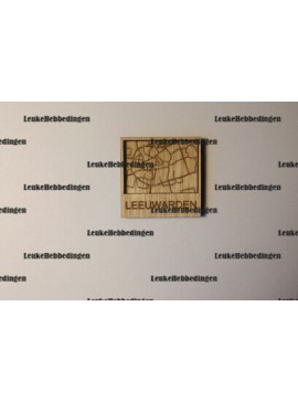 Intra απο ξύλο plywood 3mm-4mm πάχος - Χάρτης πόλης Leeuwarden Κάτοψη Λέιζερ Δίασταση 30x30 cm INTRAFABR-87831367