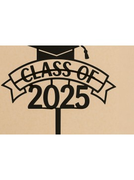 Σετ των 3 Intra απο ξύλο plywood 3mm-4mm πάχος - Τάξη 2025 Graduation Cake Topper  Δίασταση 4x4 cm INTRAFABR-122145647