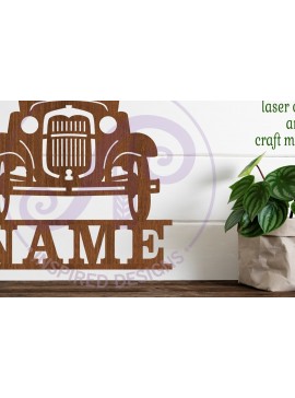 Σετ των 2 Intra απο ξύλο plywood 3mm-4mm πάχος -  Κλασικού ονόματος αυτοκινήτου   Laser Cut Δίασταση 30x20 cm INTRAFABR-102624940
