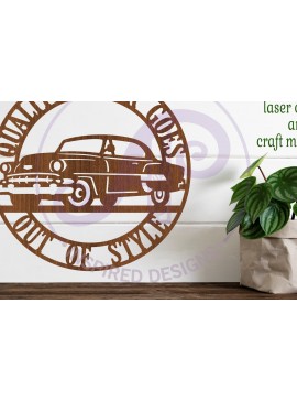 Intra απο ξύλο plywood 3mm-4mm πάχος - Κλασική επιγραφή αυτοκινήτου,  . Διάνυσμα Δίασταση 40x50 cm INTRAFABR-81306256