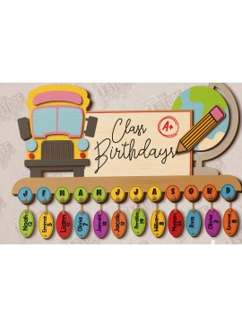 Intra απο ξύλο plywood 3mm-4mm πάχος - Γενέθλια στην τάξη | Πίνακας γενεθλίων |CNC Δίασταση 40x50 cm INTRAFABR-118949410