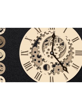 Σετ των 2 Intra απο ξύλο plywood 3mm-4mm πάχος - Ρολόι πολλαπλών επιπέδων 3D Δίασταση 20x20 cm INTRAFABR-5101332