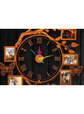 Σετ των 2 Intra απο ξύλο plywood 3mm-4mm πάχος - Ρολόι  Κορνίζα Δίασταση 20x25 cm INTRAFABR-90665253