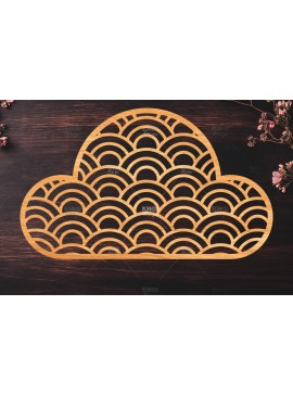 Intra απο ξύλο plywood 3mm-4mm πάχος - Πίνακας κοπής λέιζερ ιαπωνικών κυμάτων cloud Δίασταση 40x50 cm INTRAFABR-118744532