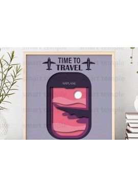 Σετ των 2 Intra απο ξύλο plywood 3mm-4mm πάχος - Σύννεφα 3d Light Box, Αρχεία  αεροπλάνου Δίασταση 30x20 cm INTRAFABR-81182505