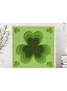 Σετ των 3 Intra απο ξύλο plywood 3mm-4mm πάχος - Clover 3d Light Box, Clover Εκτυπώσιμο Δίασταση 20x20 cm INTRAFABR-81176952