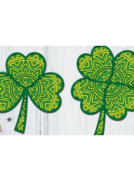 Intra απο ξύλο plywood 3mm-4mm πάχος - Clover Mandala 3D Layered Papercut Δίασταση 30x30 cm INTRAFABR-89420654