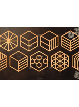 Σετ των 2 Intra απο ξύλο plywood 3mm-4mm πάχος - Coaster Laser Cut File  Δίασταση 20x20 cm INTRAFABR-121607752