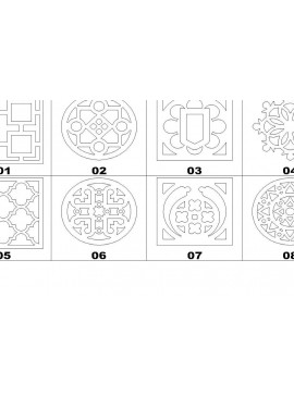 Σετ των 2 Intra απο ξύλο plywood 3mm-4mm πάχος - Σετ σουβέρ  διανυσματικό  για Lasercut Δίασταση 20x20 cm INTRAFABR-37101110