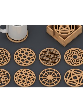 Intra απο ξύλο plywood 3mm-4mm πάχος - Διανυσματικά ψηφιακά αρχεία  Coaster Trivet Δίασταση 30x20 cm INTRAFABR-60971019