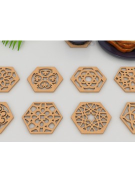 Σετ των 2 Intra απο ξύλο plywood 3mm-4mm πάχος - Πρότυπα διακόσμησης τοίχου Coaster Trivet 158 Δίασταση 30x20 cm INTRAFABR-58470921