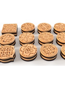 Intra απο ξύλο plywood 3mm-4mm πάχος - Διάνυσμα Coaster  περικοπής με λέιζερ  DXF,eps Δίασταση 30x20 cm INTRAFABR-76087998