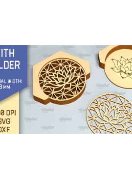 Σετ των 2 Intra απο ξύλο plywood 3mm-4mm πάχος - Σουβέρ με θήκη Laser Cut  Δίασταση 30x20 cm INTRAFABR-90522773