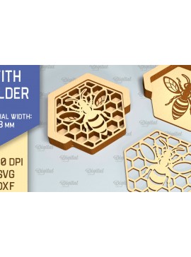 Σετ των 2 Intra απο ξύλο plywood 3mm-4mm πάχος - Σουβέρ με θήκη Laser Cut  Δίασταση 30x20 cm INTRAFABR-90522515