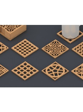 Σετ των 2 Intra απο ξύλο plywood 3mm-4mm πάχος - Σουβέρ και ντεκόρ  DXF CDR Αρχεία 094 Δίασταση 30x20 cm INTRAFABR-60970532