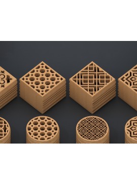 Σετ των 2 Intra απο ξύλο plywood 3mm-4mm πάχος - Σουβέρ κομμένο  / στρογγυλή σχάρα Mandala Δίασταση 30x30 cm INTRAFABR-40251096