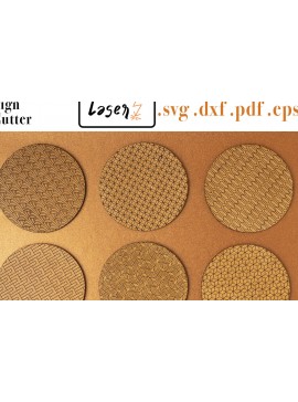 Σετ των 2 Intra απο ξύλο plywood 3mm-4mm πάχος - Σουβέρ Deco Κύκλοι Δίασταση 30x20 cm INTRAFABR-58011437