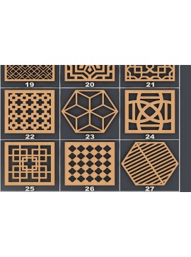 Σετ των 2 Intra απο ξύλο plywood 3mm-4mm πάχος - Coasters Glowforge Laser Cut Files Δίασταση 20x20 cm INTRAFABR-37053070