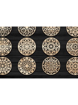 Intra απο ξύλο plywood 3mm-4mm πάχος - Σουβέρ ψησταριά Laser Cut  Bundle V04 Δίασταση 30x30 cm INTRAFABR-39376628