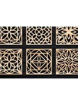 Intra απο ξύλο plywood 3mm-4mm πάχος - Σουβέρ Γκριλ Laser Cut  Bundle-V05 Δίασταση 30x30 cm INTRAFABR-38635035