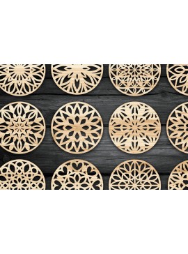 Intra απο ξύλο plywood 3mm-4mm πάχος - Σουβέρ ψησταριά Laser Cut  Bundle V06 Δίασταση 30x30 cm INTRAFABR-41149981