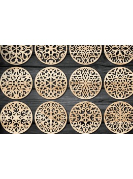 Σετ των 2 Intra απο ξύλο plywood 3mm-4mm πάχος - Σουβέρ Πακέτο σουβέρ κοπής Laser  Δίασταση 30x20 cm INTRAFABR-48862599