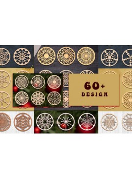 Σετ των 2 Intra απο ξύλο plywood 3mm-4mm πάχος - Σετ σουβέρ Laser Cut  Bundle 2 Δίασταση 30x20 cm INTRAFABR-66080918