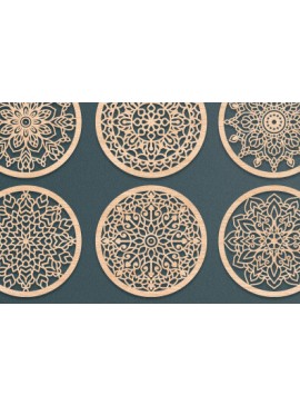 Σετ των 2 Intra απο ξύλο plywood 3mm-4mm πάχος - Σουβέρ Laser Cut  Δίασταση 30x20 cm INTRAFABR-65423794