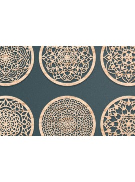 Σετ των 2 Intra απο ξύλο plywood 3mm-4mm πάχος - Σουβέρ Laser Cut  Δίασταση 30x20 cm INTRAFABR-65423818