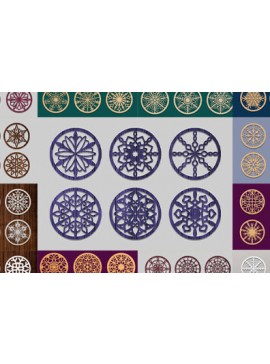 Σετ των 2 Intra απο ξύλο plywood 3mm-4mm πάχος - Σουβέρ Laser Cut  Bundle Δίασταση 30x20 cm INTRAFABR-84498053