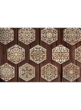 Σετ των 2 Intra απο ξύλο plywood 3mm-4mm πάχος - Αρχεία  κοπής με λέιζερ σουβέρ Δίασταση 30x20 cm INTRAFABR-72792820