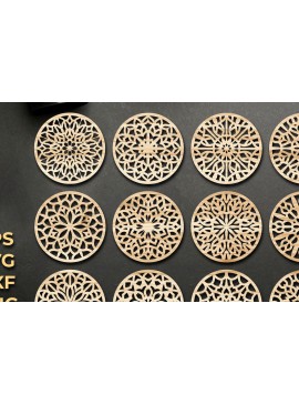 Σετ των 2 Intra απο ξύλο plywood 3mm-4mm πάχος - Αρχεία  κοπής με λέιζερ σουβέρ Δίασταση 30x20 cm INTRAFABR-66107349