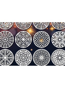 Σετ των 2 Intra απο ξύλο plywood 3mm-4mm πάχος - Πακέτο αρχείων  Cut Laser Coasters V15 Δίασταση 30x20 cm INTRAFABR-39632200