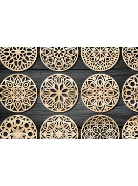 Intra απο ξύλο plywood 3mm-4mm πάχος - Πακέτο αρχείων  Cut Coasters Laser Cut V17 Δίασταση 30x20 cm INTRAFABR-42455407