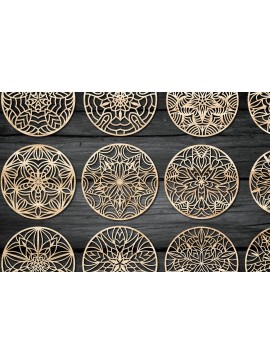 Intra απο ξύλο plywood 3mm-4mm πάχος - Coasters Laser Cut  Files Bundle V20 Δίασταση 30x20 cm INTRAFABR-44816624