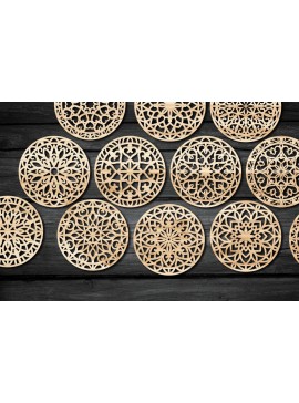 Intra απο ξύλο plywood 3mm-4mm πάχος - Πακέτο αρχείων  Cut Coasters Laser Cut V27 Δίασταση 30x20 cm INTRAFABR-46937791