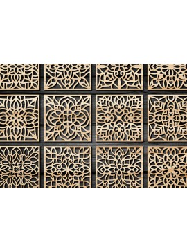 Σετ των 2 Intra απο ξύλο plywood 3mm-4mm πάχος - Πακέτο αρχείων  Cut Coasters Laser Cut V67 Δίασταση 30x20 cm INTRAFABR-60168656