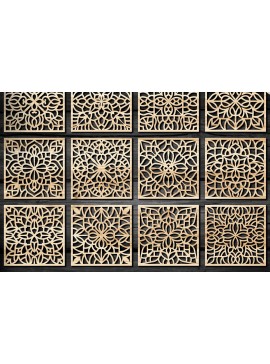 Σετ των 2 Intra απο ξύλο plywood 3mm-4mm πάχος - Πακέτο αρχείων  Cut Coasters Laser Cut V69 Δίασταση 30x20 cm INTRAFABR-60170336